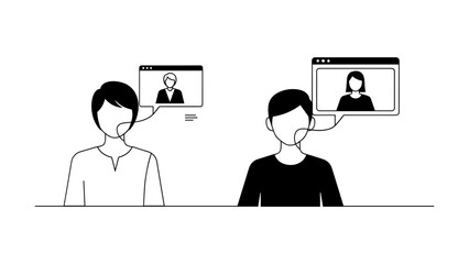 Two colleagues are having a video call