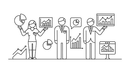 Business team analyzing financial data and charts