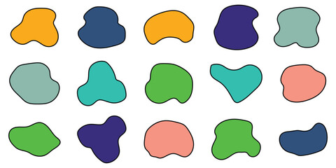Modern Abstract Organic Blob Shapes Set &ndash; Smooth Fluid Vector Forms in Beige and Brown for Minimalist Design and Backgrounds