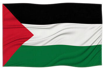 Obraz premium Waving palestinian flag with torn edges, isolated on transparent background