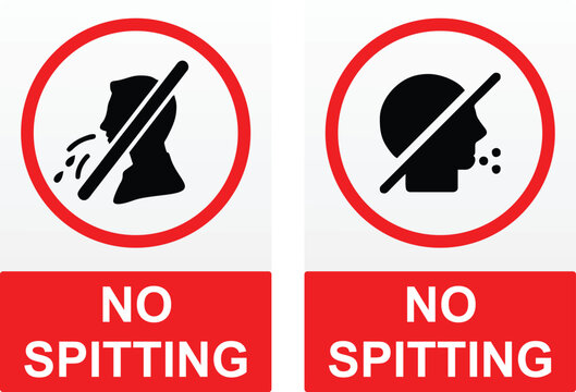 No spitting board , warning no spitting sign
