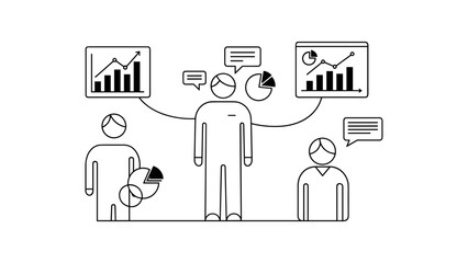 Obraz premium Business team analyzing data analytics concept
