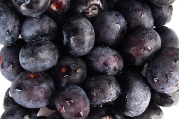 closeup texture blueberries background white