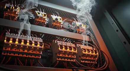 Electrical Panel Overload - Smoke and Potential Fire Hazard.