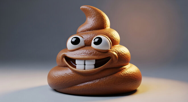 Emoji Poop Character With Eyes and Smile Fun Design