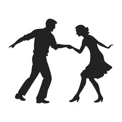 vector silhouette of dancing couple