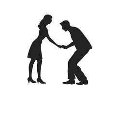 vector silhouette of dancing couple
