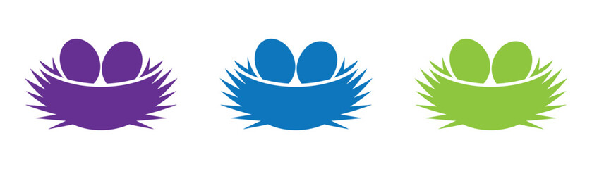 Bird Nest with Eggs Outline Nature's Cradle and Symbol of New Life High Quality Vector Art 