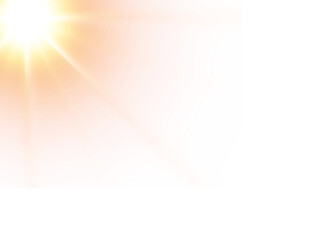 PNG Bright corner sun flare and lens glare effect.