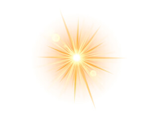 PNG yellow light effect reflections, Premium neon illumination in yellow colors. Bright light lens. Stadium Lighting. Sunlight, Shiny stars, glowing sparks. Vector.