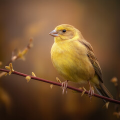 Obraz premium Vibrant Blue and Yellow Small Songbird Perched on Tree Branch - Colorful European Goldfinch Wildlife Nature Photography