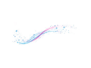 Sparkling pink and blue light swirl with stars. Pink and blue magic spirals with sparkles. pink and blue light effect.