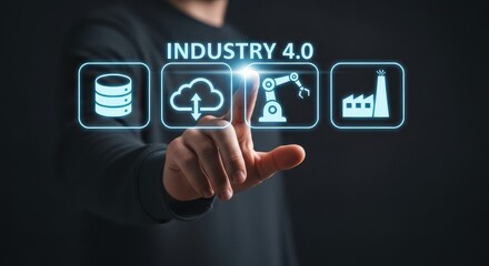 Industry 4.0 innovation connecting data cloud robotics and manufacturing automation