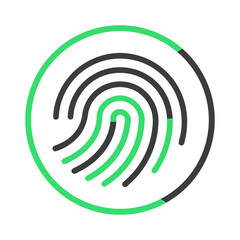 vector illustration of fingerprint icon for security and identity verification