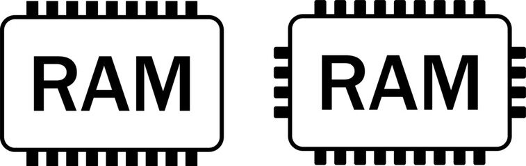 Two icons representing random access memory chips