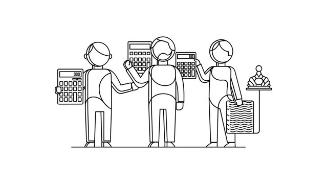 Accountant team calculating finance