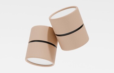 Minimal Kraft Paper Tube Packaging 66x76mm for Product Design