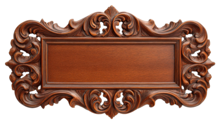 Antique Wooden Frame: A detailed image showcasing a vintage, ornately carved wooden frame, perfect for adding an elegant touch.