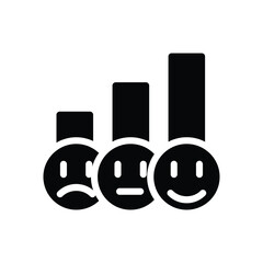 customer satisfaction bar graph solid icon vector design good for web or mobile app