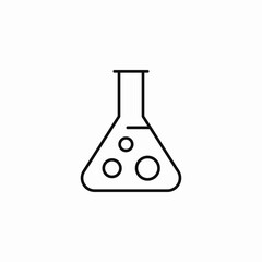 conical flask bubbling icon sign vector