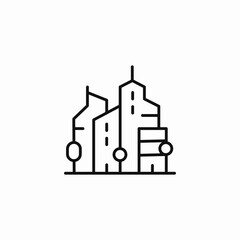 high-rise downtown area icon sign vector