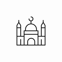 islamic mosque building icon sign vector