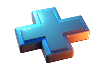 Obraz premium Glowing 3d hospital cross symbol isolated for medical applications isolated on transparent background