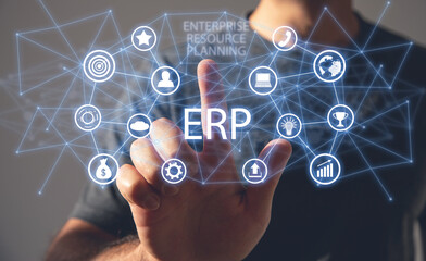 ERP-Enterprise Resource Planning. Business concept