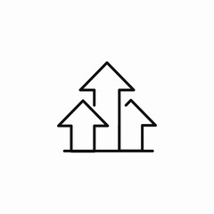 multiple upward arrows icon sign vector
