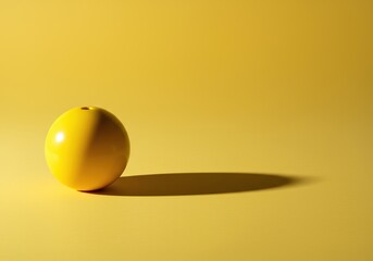 A bright, cheerful yellow object casts a long, melancholic shadow, symbolizing the complex interplay of contrasting emotions in everyday existence ,thoughtful ,happy ,well-being