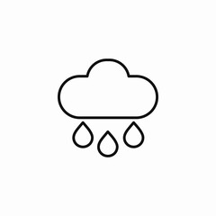 rain cloud drops icon sign vector