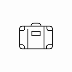 rectangular travel suitcase icon sign vector