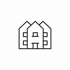 residential townhouses community icon sign vector
