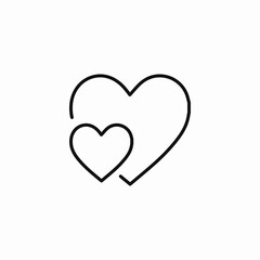 two interlocking hearts icon sign vector