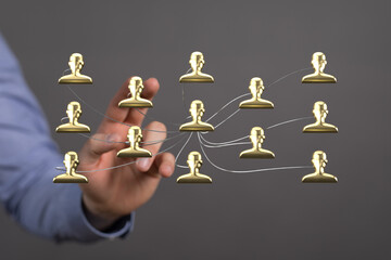 Visualize connection, teamwork, people, communication, support, network. This image is perfect for business, technology, internet, and social me