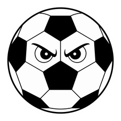 Angry Cartoon Soccer Ball