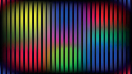 Abstract geometric design with vibrant colors and text elements