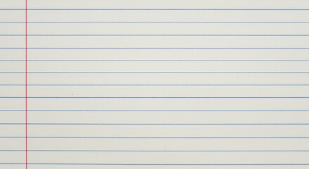 Lined notebook paper with red margin and blue ruled lines