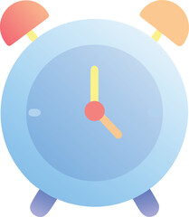 3D Cartoon Red Alarm Clock with Black Hands  Cute Time Illustration for Kids or Education Designs