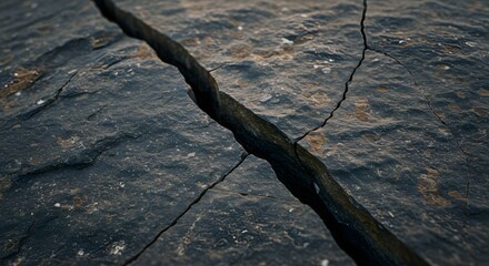 The sharp, clean angle of a rock fracture.