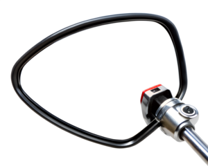 Round bicycle handlebar grip with metal clamp isolated on transparent background