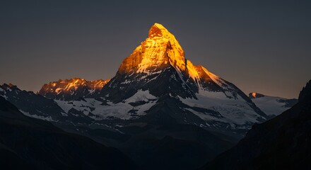 The way the last light hits the highest peak.