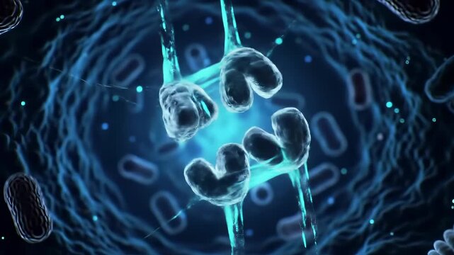 Human Cell Mitosis: Dynamic Microscopic Biology Animation of DNA Chromosome Replication and Cellular Division Science