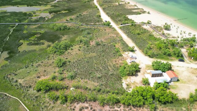 Queens Beach aerial view in Zadar, Croatia