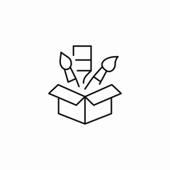 art supplies creative kit icon sign vector