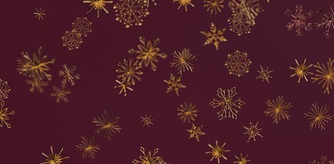 Elegant golden snowflake background perfect for holiday designs, Christmas greetings, winter themes, or festive promotions. Create a beautiful a