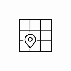 gridded location pin icon sign vector