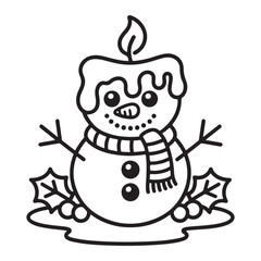 cute candle with holly bold & easy cute christmas coloring page, Whimsical Gingerbread House Coloring Pages for Kids & Adults, Christmas Coloring Pages, bold & easy cozy winter coloring book pages,