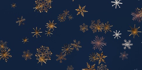 Abstract winter background with snowflakes. Festive design for Christmas and New Year. Beautiful winter design on dark blue color.