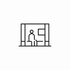 office worker desk icon sign vector